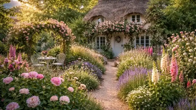 Jardin cottage 2026 : 10 idées irrésistibles pour un extérieur romantique
